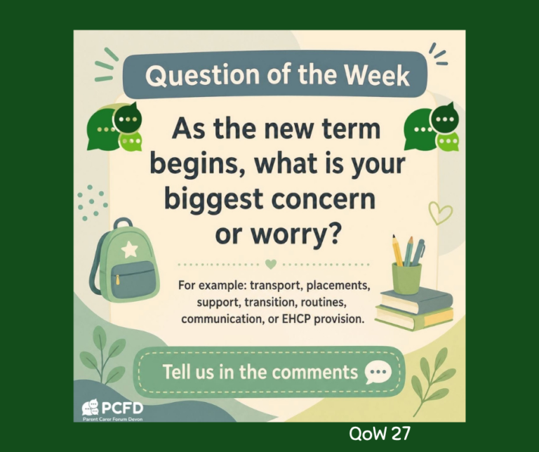 UESTION OF THE WEEK With the new term just around the corner, what is your biggest concern or worry about the weeks ahead?